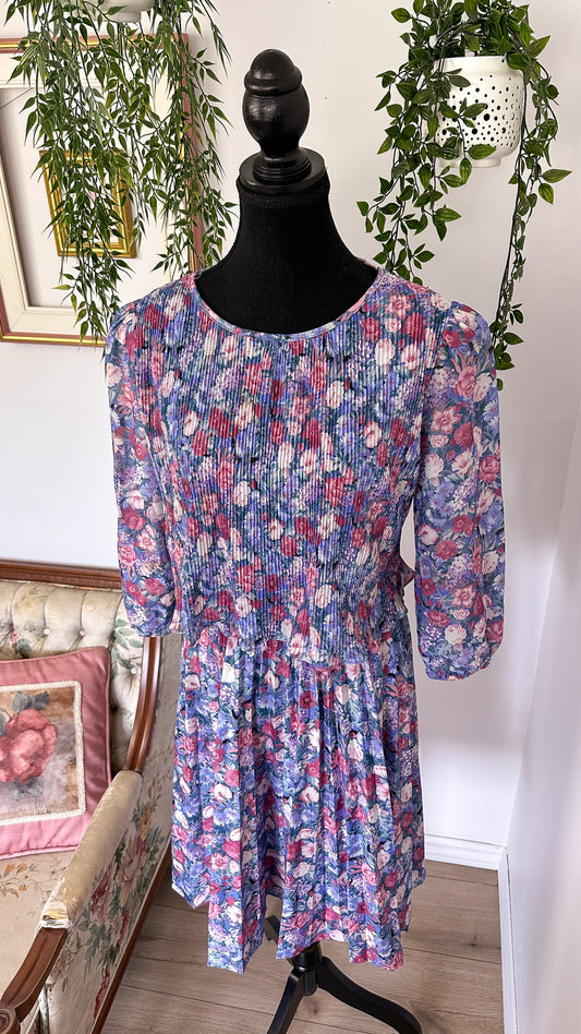 Robe fleurie lilas et rose - small