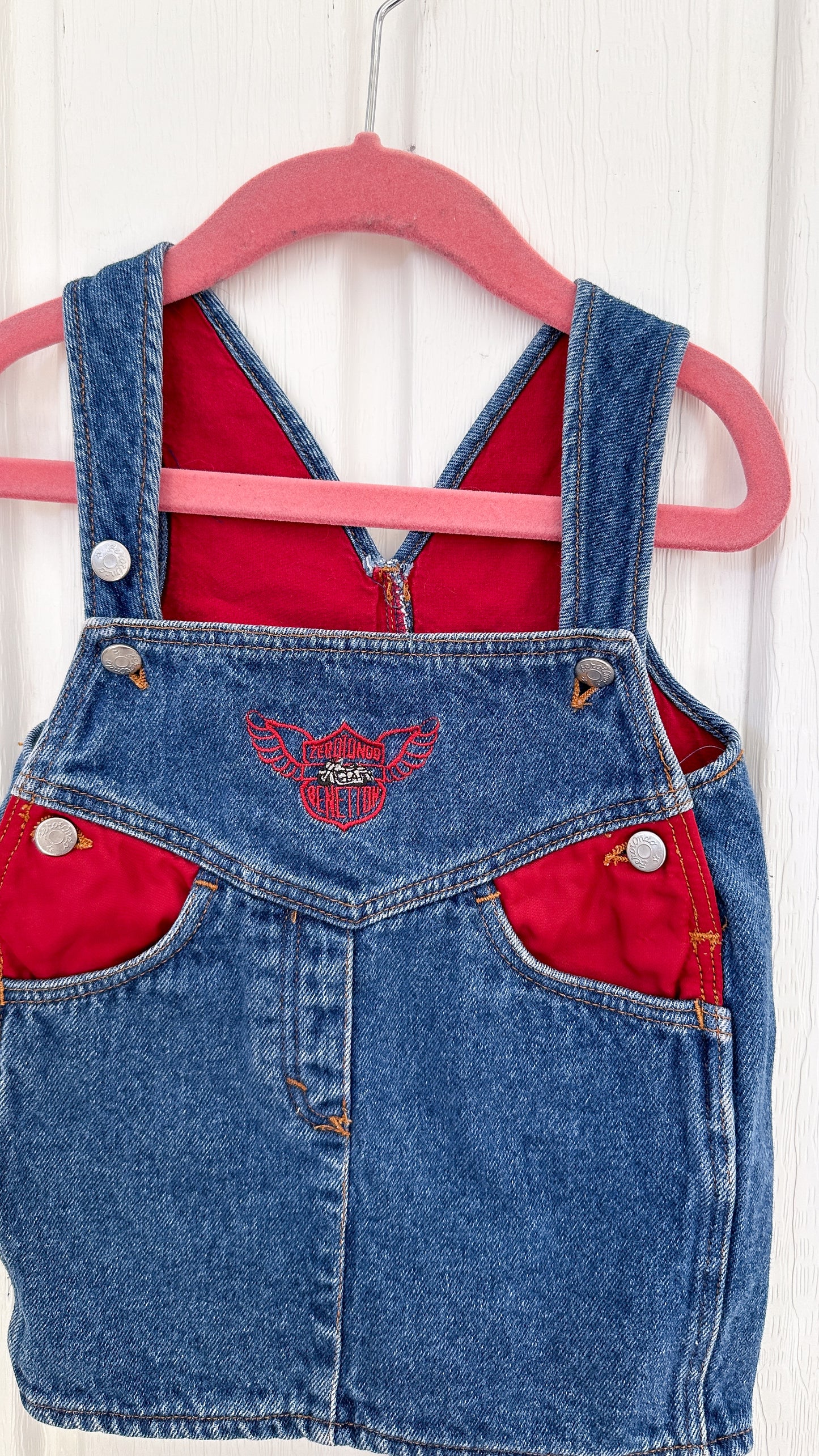 Kids - Motorcycle Denim Dungaree Dress - 6 months