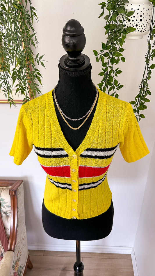 T-shirt en tricot jaune - small