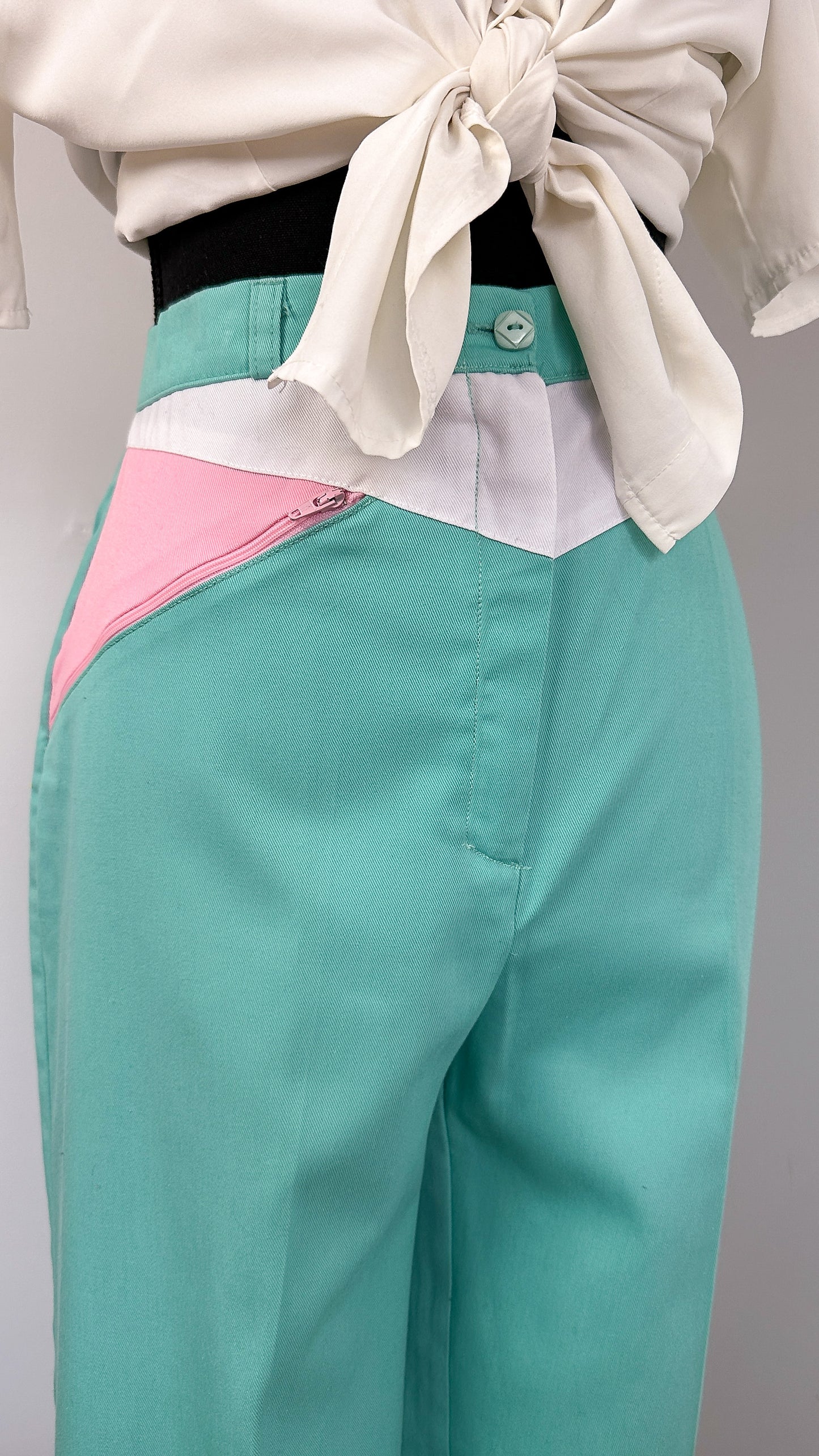 Pantalons turquoise et rose - medium