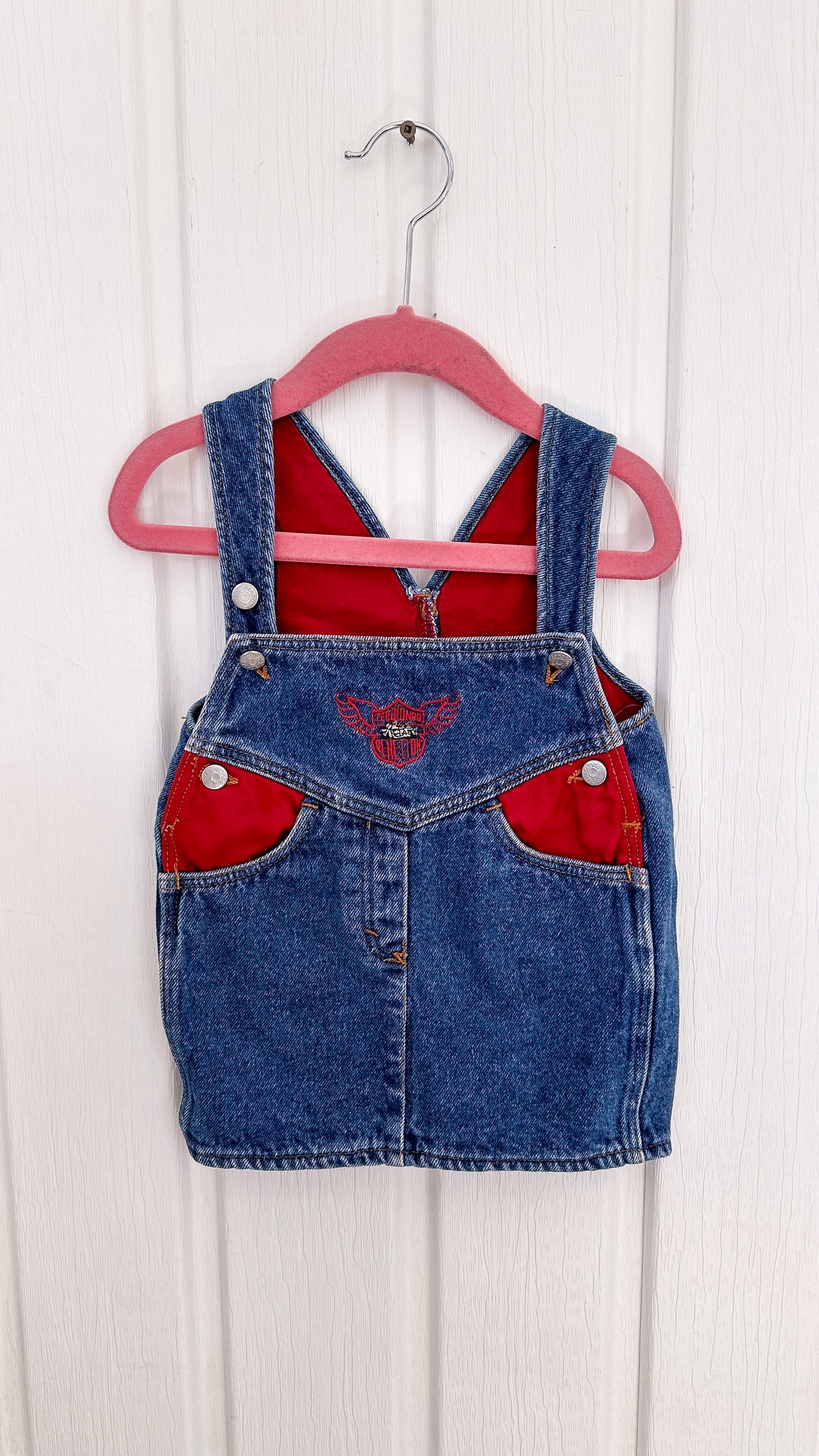 Kids - Motorcycle Denim Dungaree Dress - 6 months