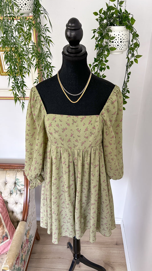 Robe verte fleurie Storia- small