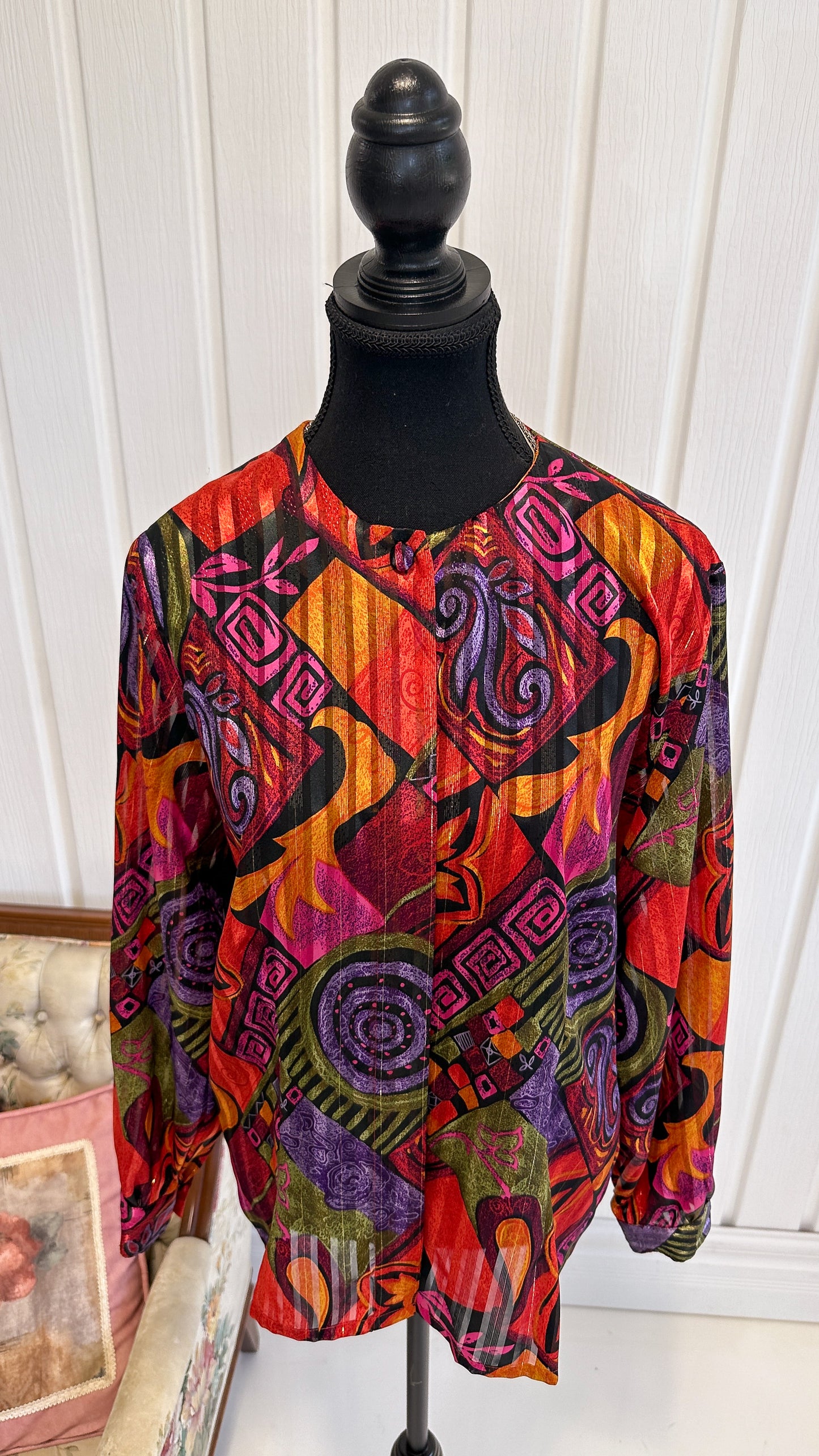 Geometric pattern blouse - large