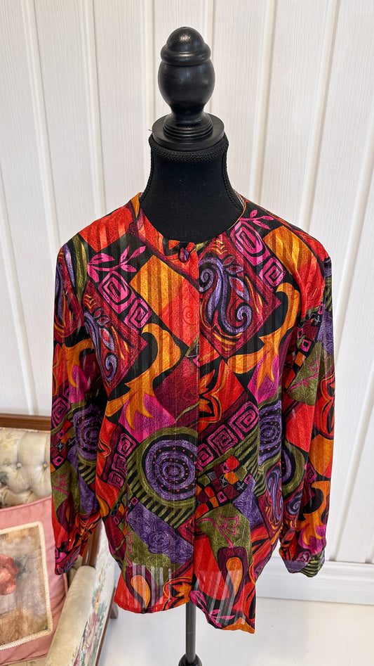 Geometric pattern blouse - large