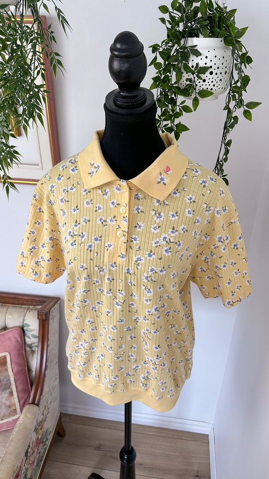 Yellow floral t-shirt - medium