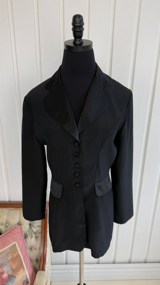 Blazer noir détails en satin- medium