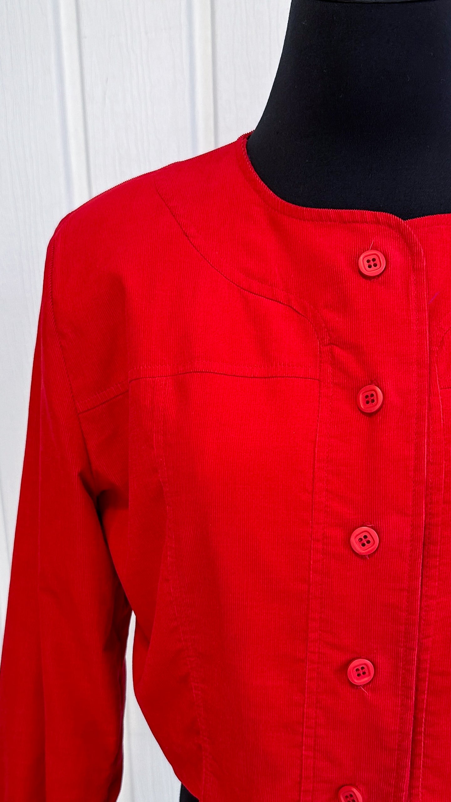 Veste en corduro rouge - large