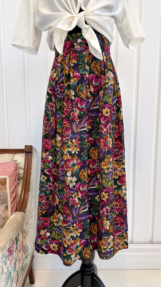 Floral skirt with buttons - medium