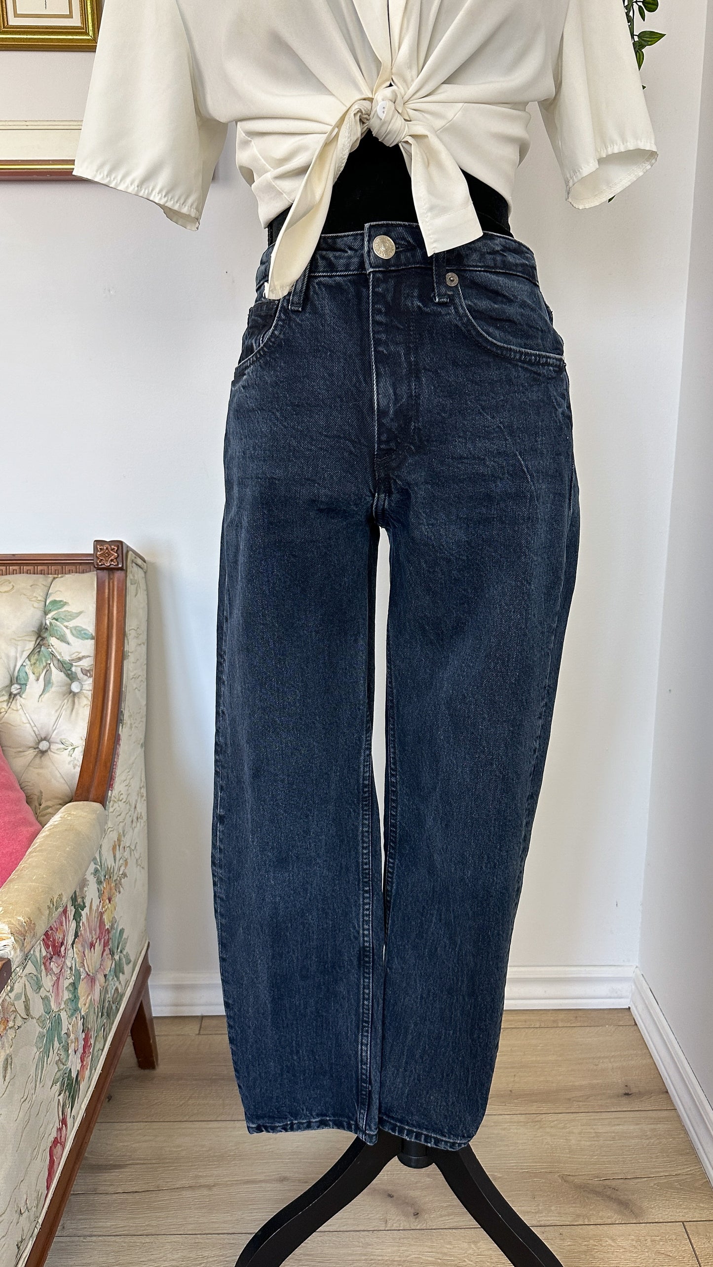 Zara dark straight jeans - small