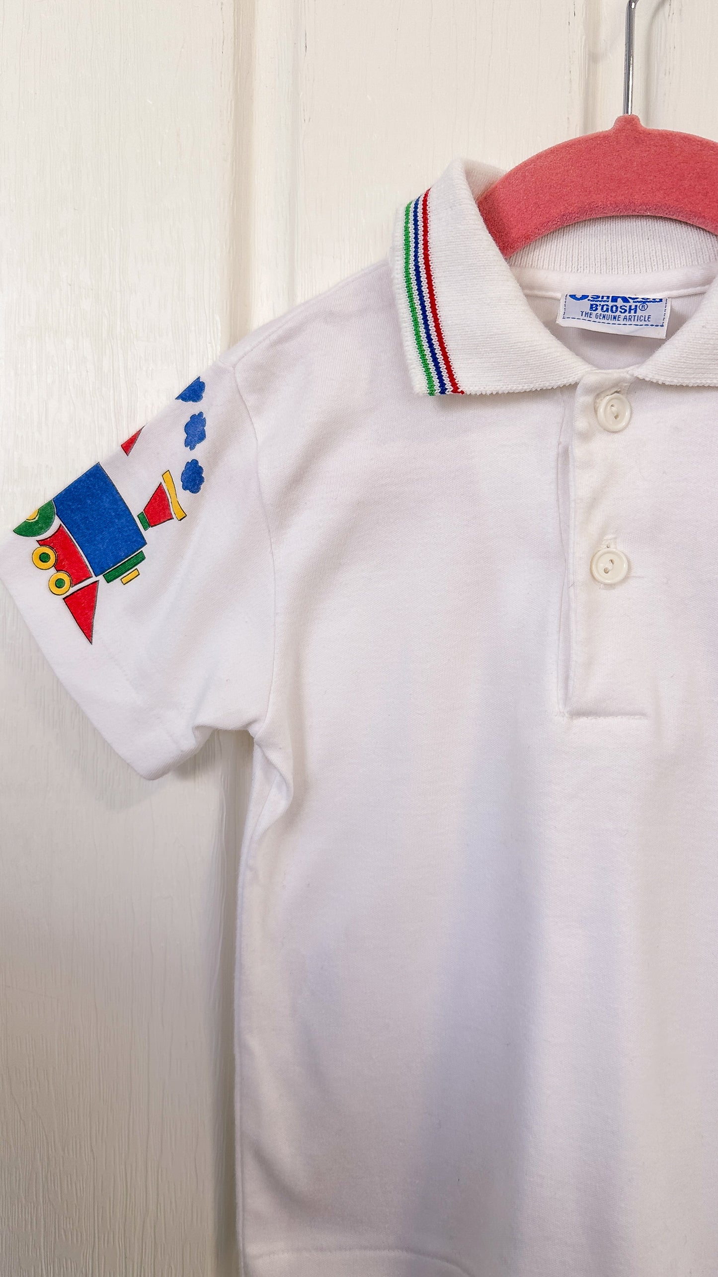 Enfants- T-shirt Oshkosh blanc polo train - 3