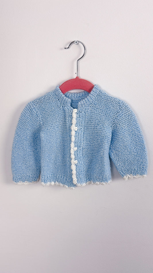 Enfants-cardigan tricot bleu - 6/9m