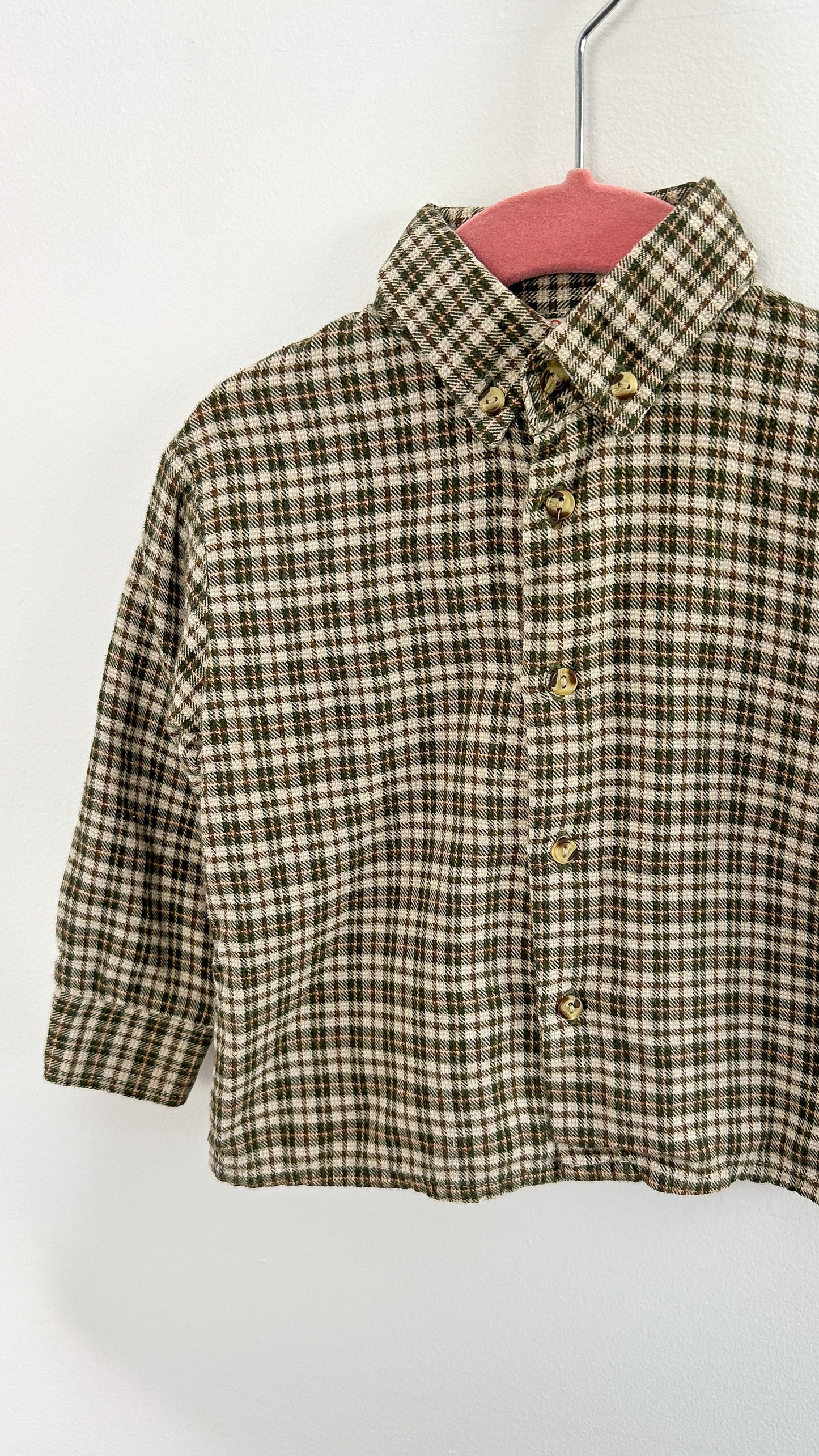 Children- Green checkered flannel blouse- 2