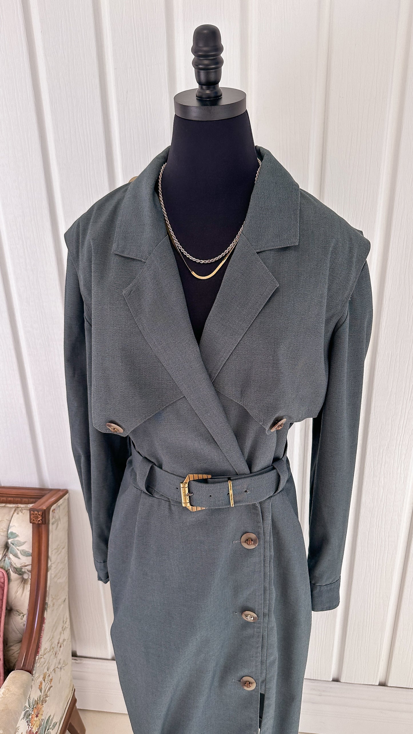 Grey trench coat - medium