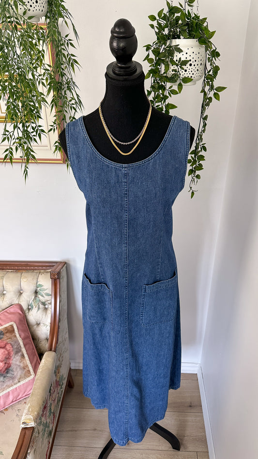 Robe en jeans foncé longue- large