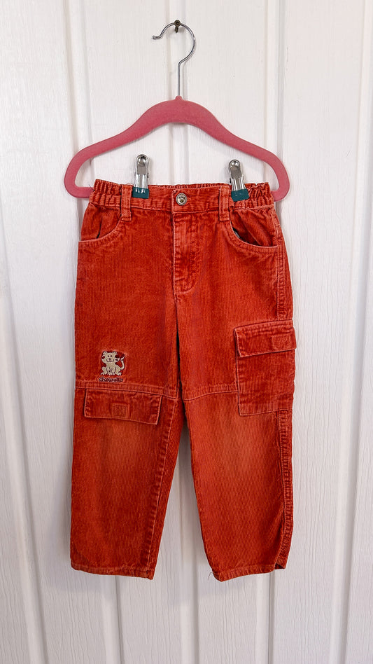 Enfants- pantalons corduroy orange- 3