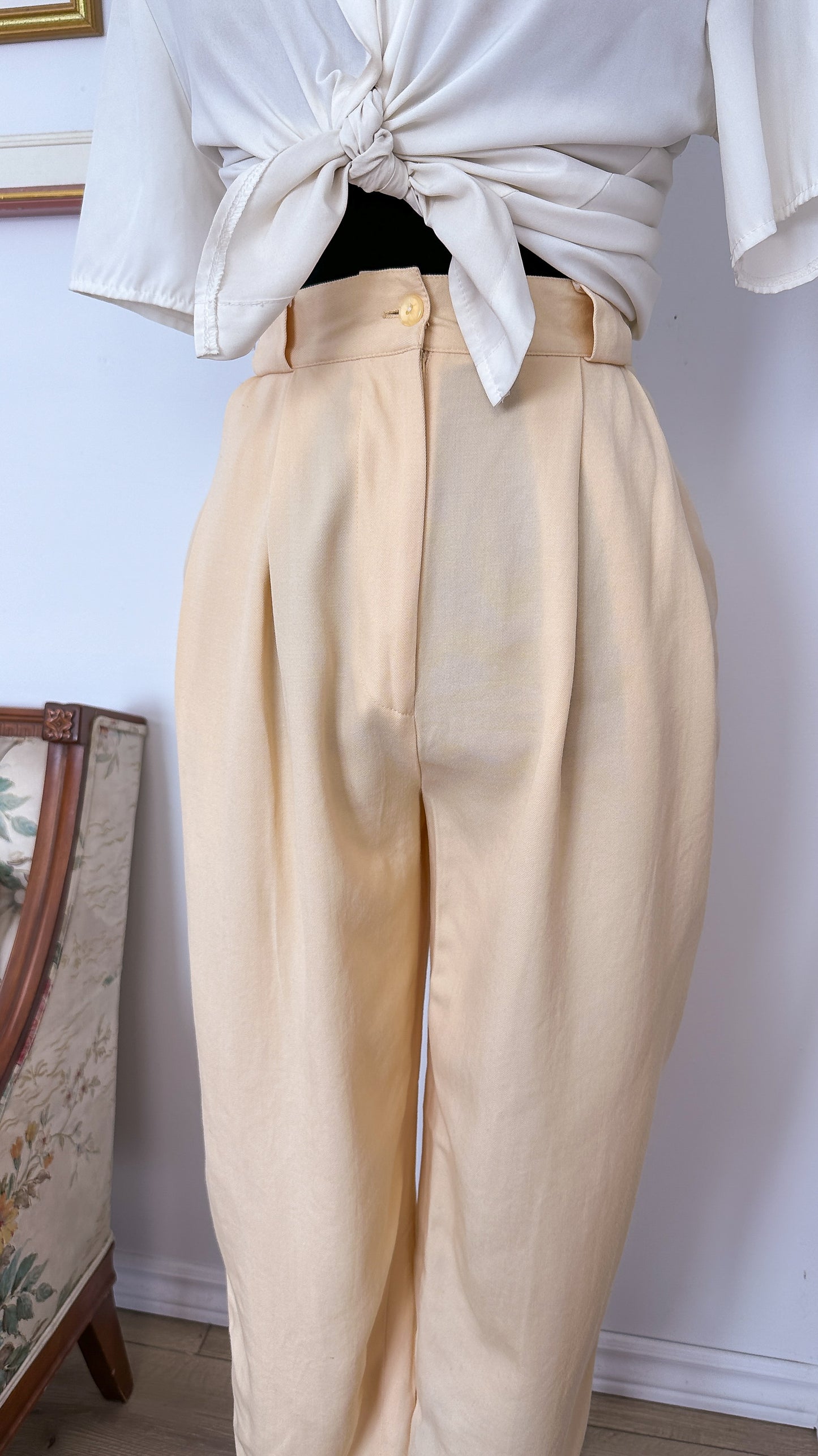 Beige woolen pants - small