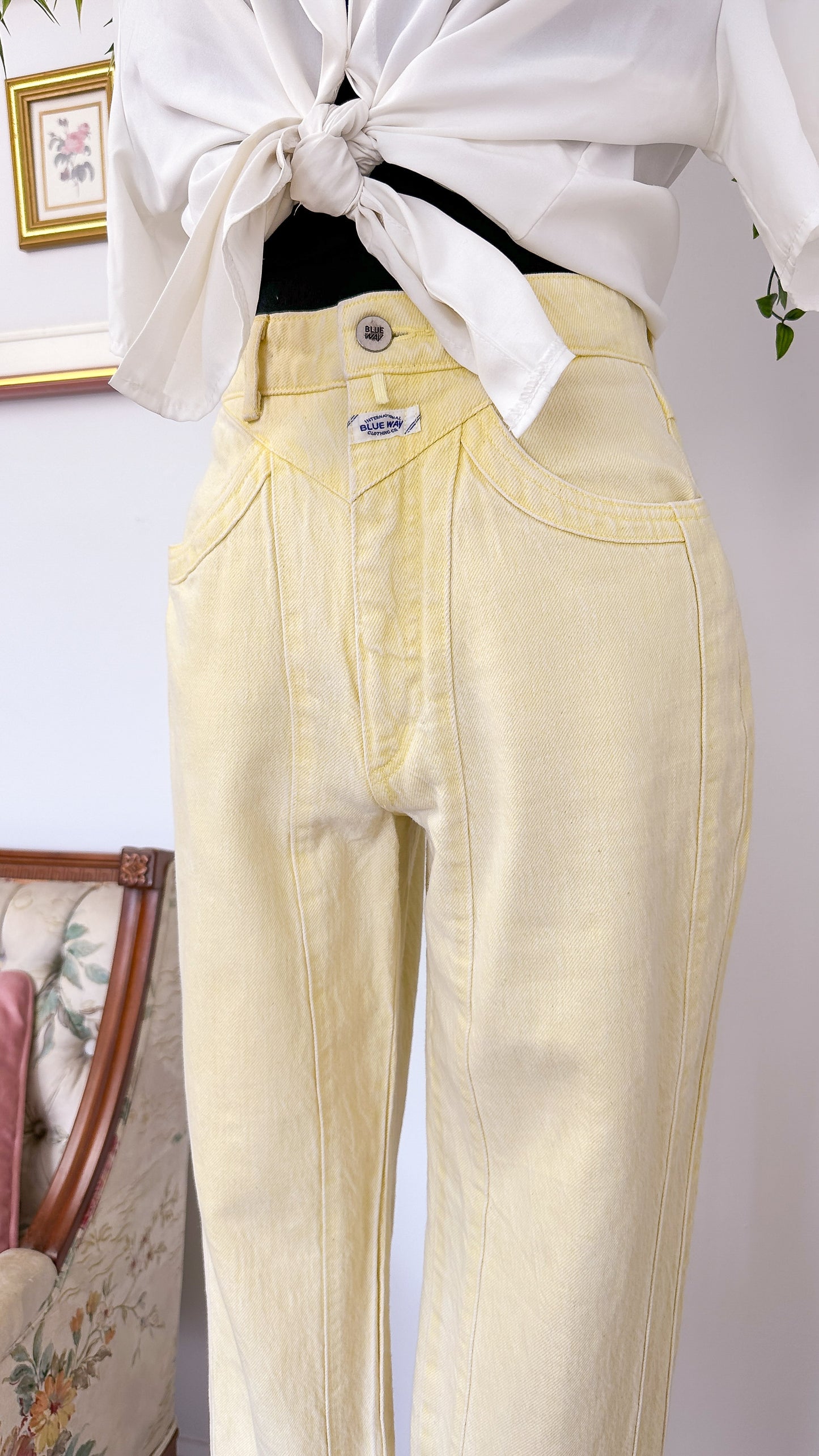 Jeans droit jaune Blue Way- small