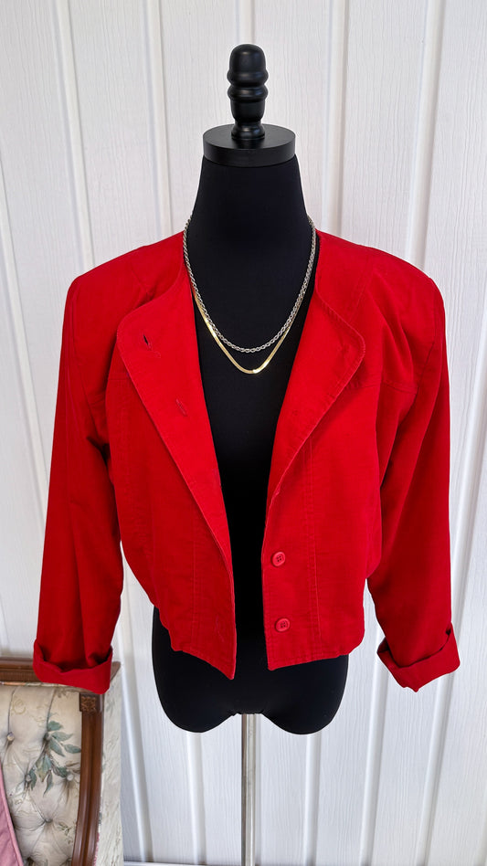 Red corduro jacket - large