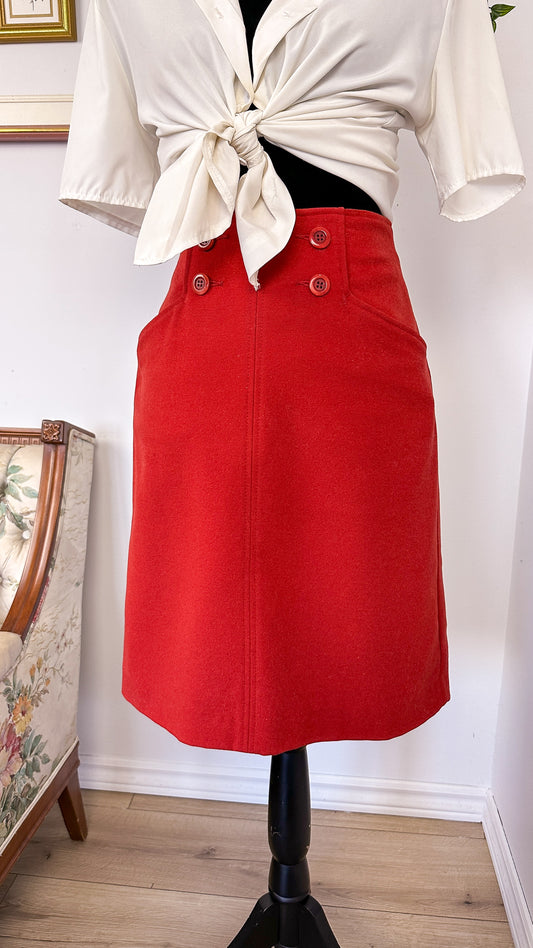 Orange woolen skirt - small