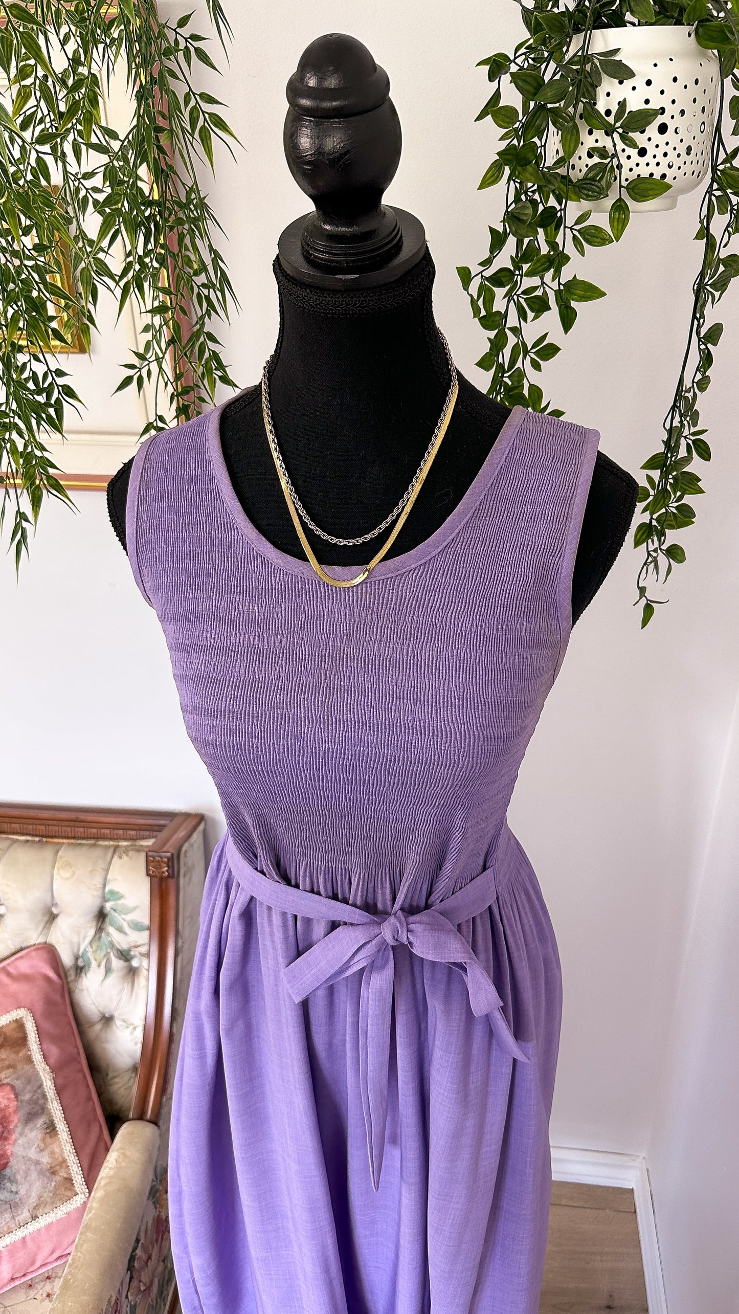 Robe mauve lilas à noeud- small