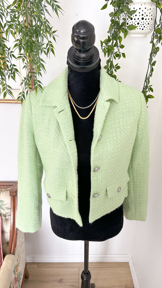 Blazer en tricot vert menthe - small