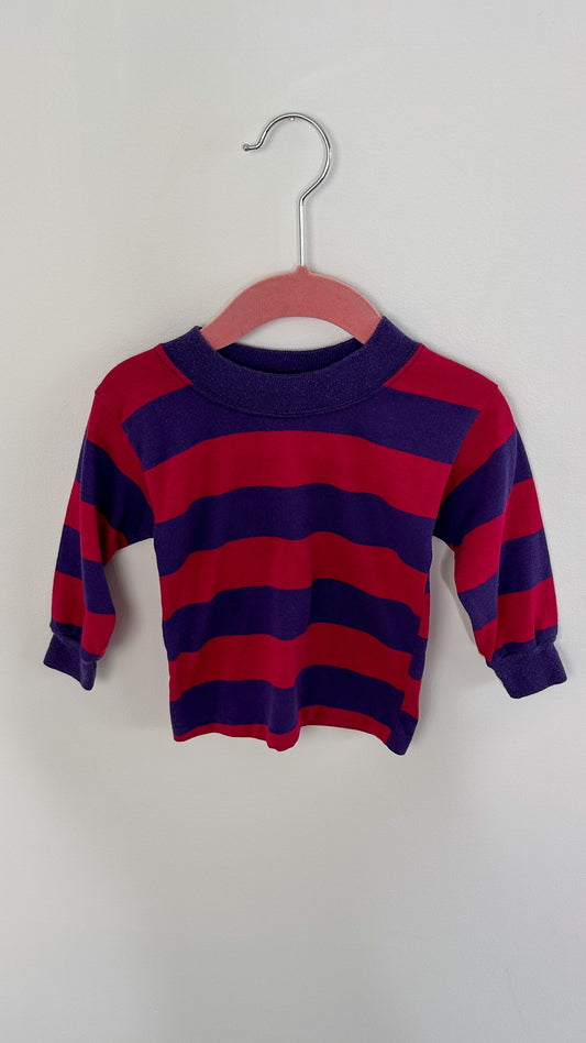 Children - purple and pink striped sweater - 9m