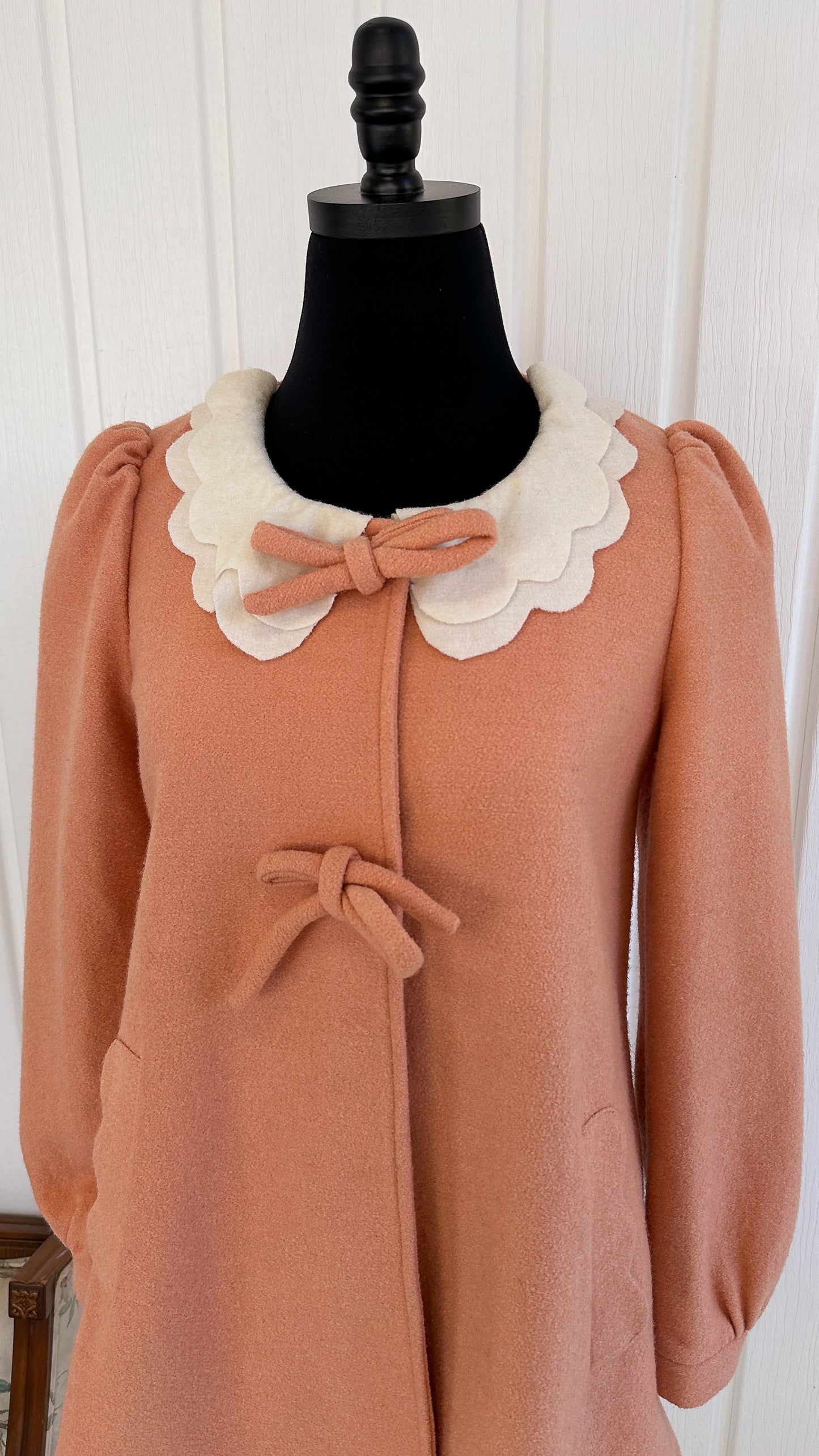 Peach wool coat - x-small