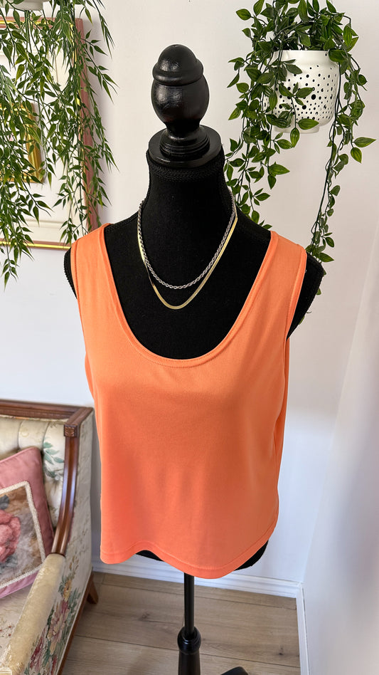 Orange sleeveless top - large