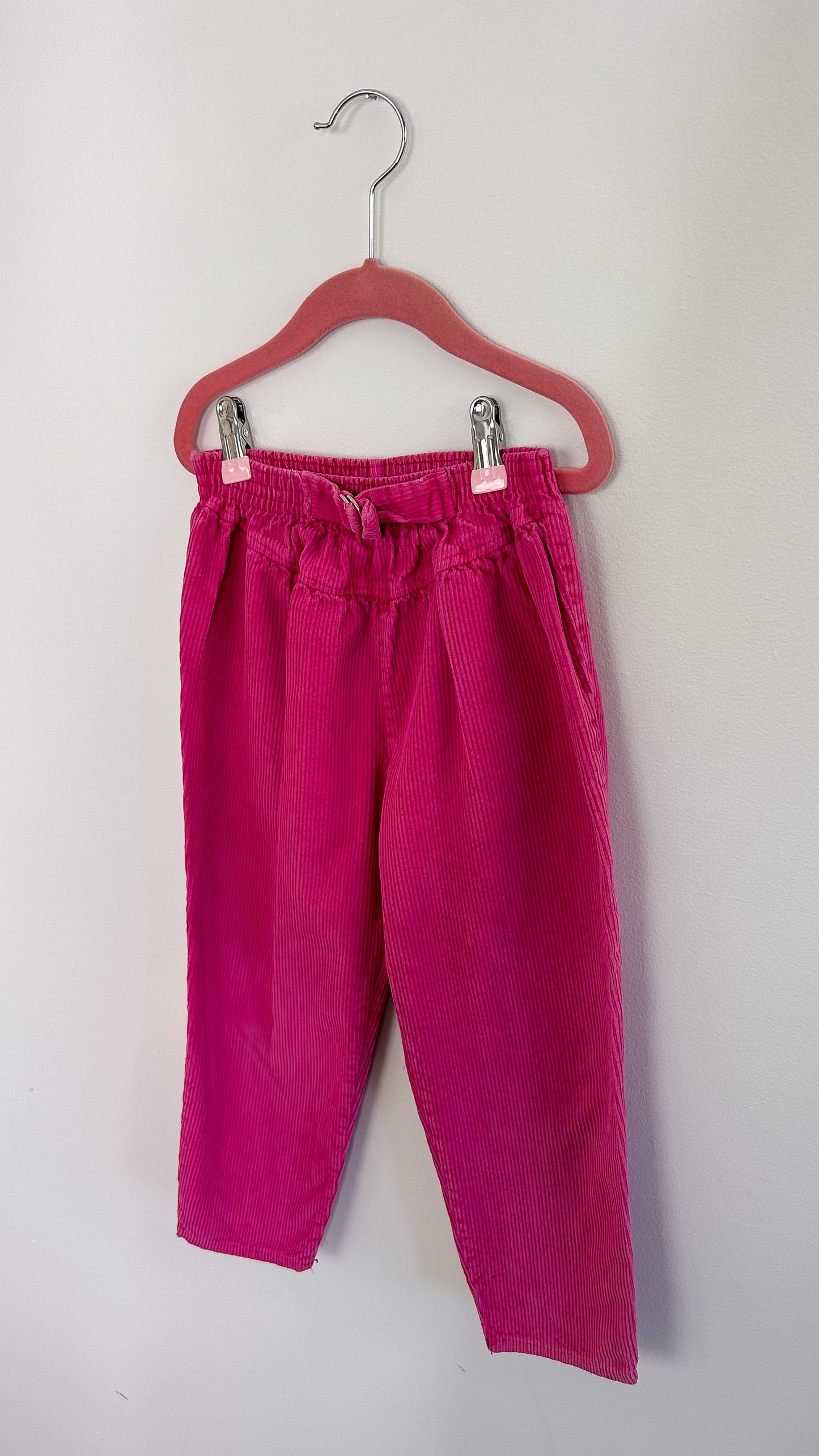 Children- Fuschia pink corduroy pants - 6X