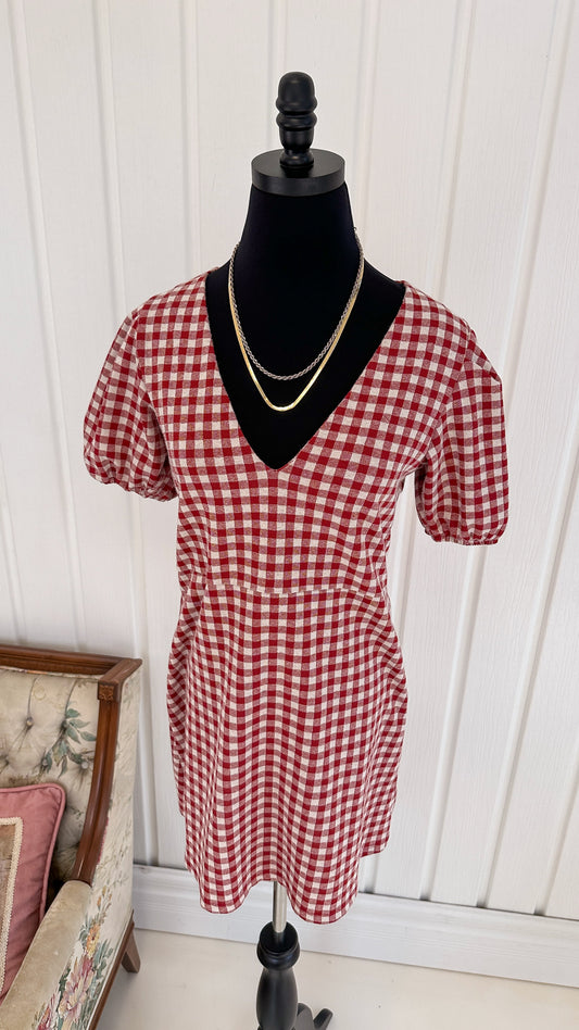 Red plaid dress - medium