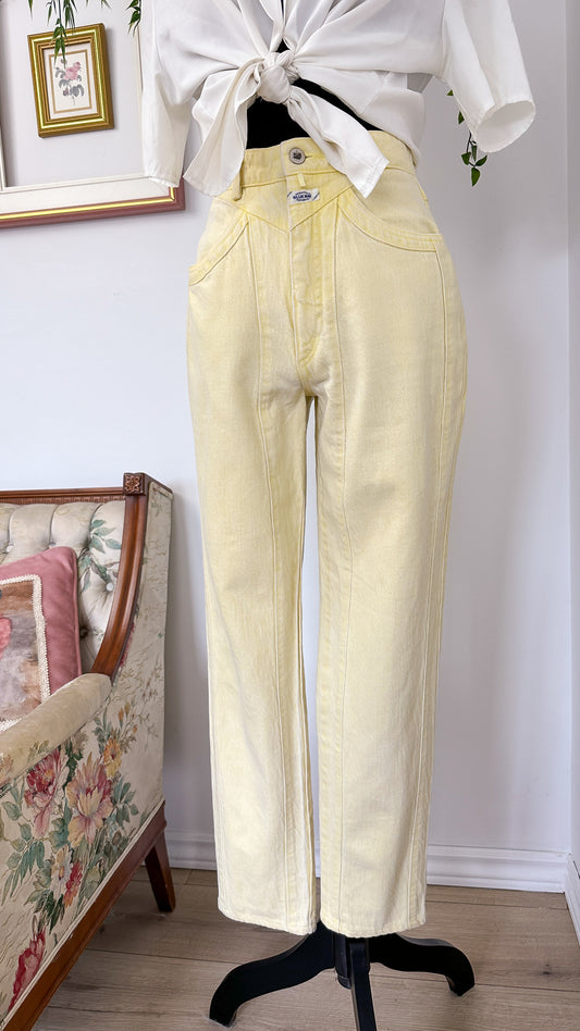 Blue Way yellow straight jeans - small