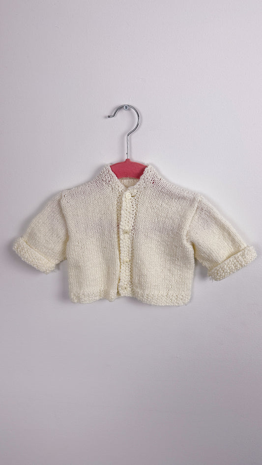 Enfants- Cardigan en tricot crème- 6m