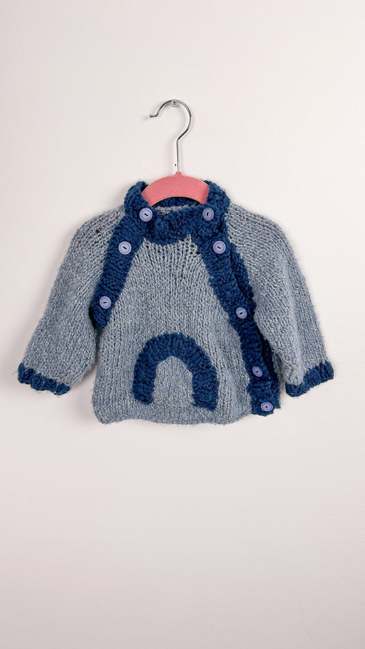 Enfants- chandail tricot bleu - 2