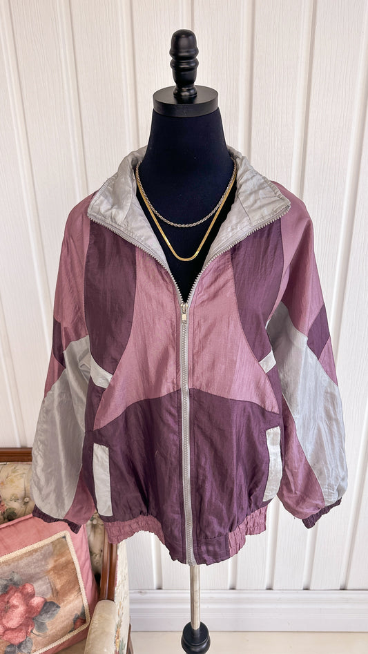 Purple and gray windbreaker coat - large