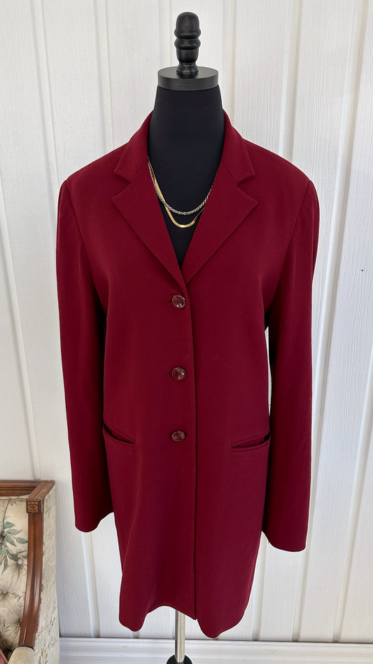 Long burgundy coat/jacket - medium