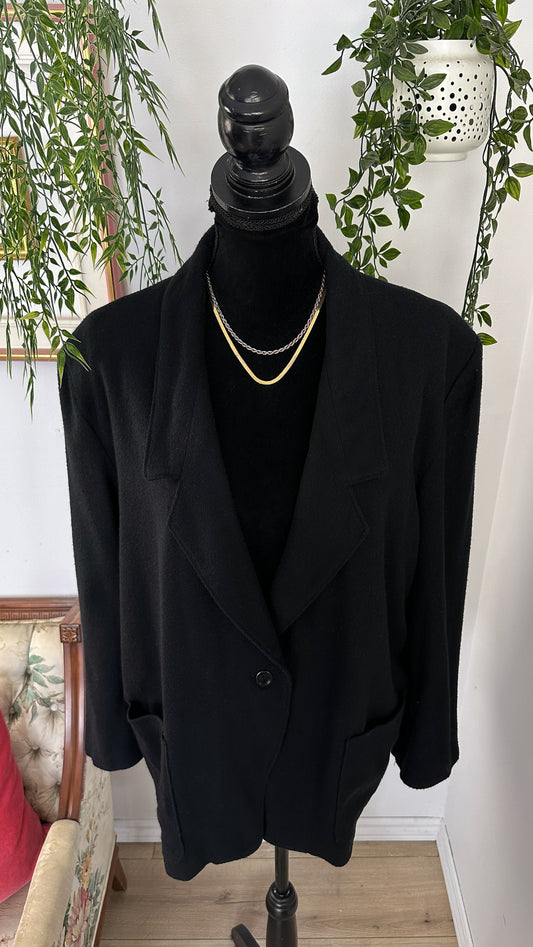 Blazer en lainage noir oversize- x-large