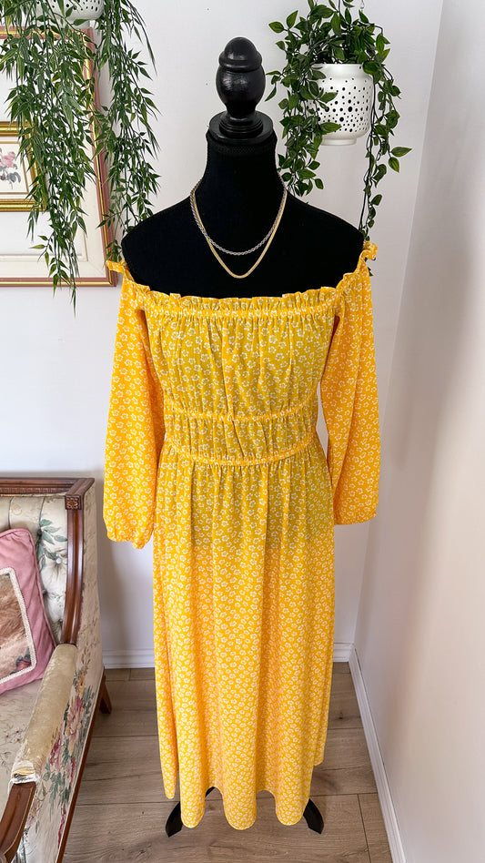 H&amp;M yellow floral dress - medium