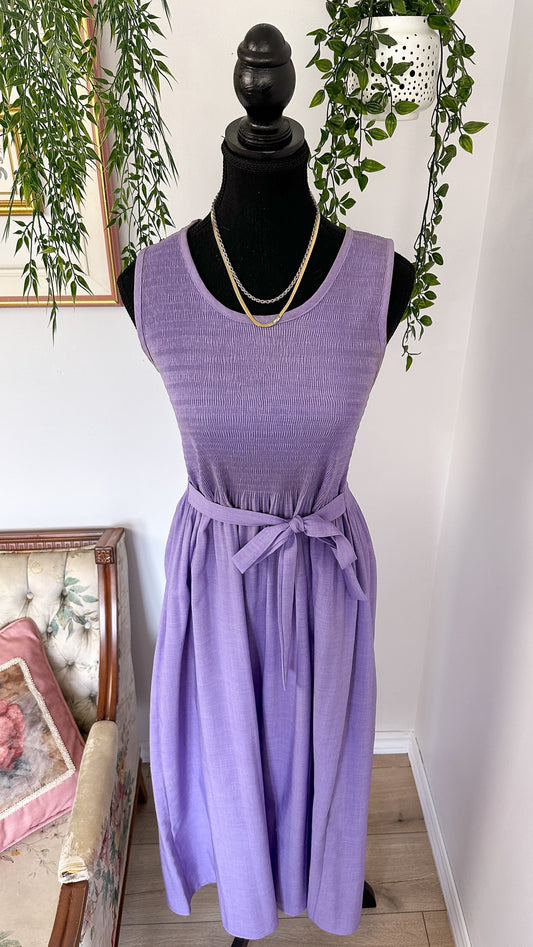 Lilac purple dress with bow - small