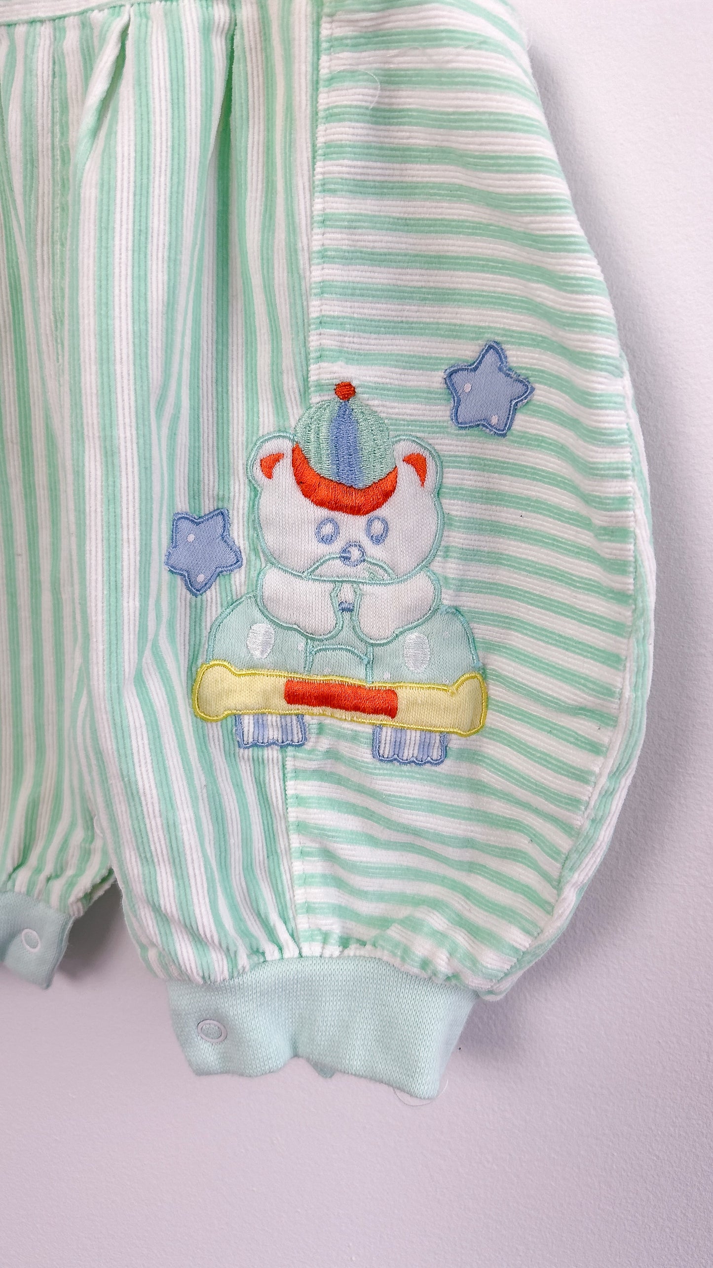 Child - mint green corduroy balloon overalls - 3m