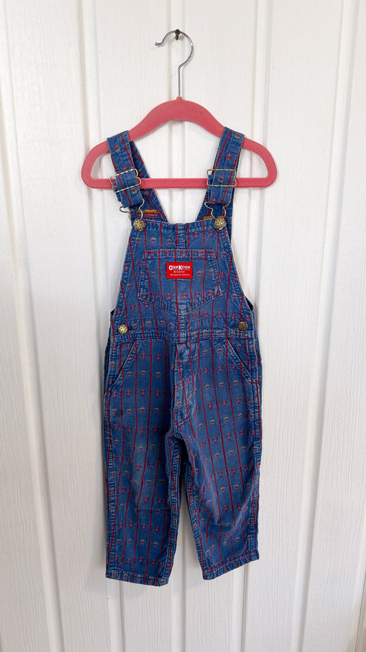 Kids-Oshkosh Planes Denim Overalls- 3