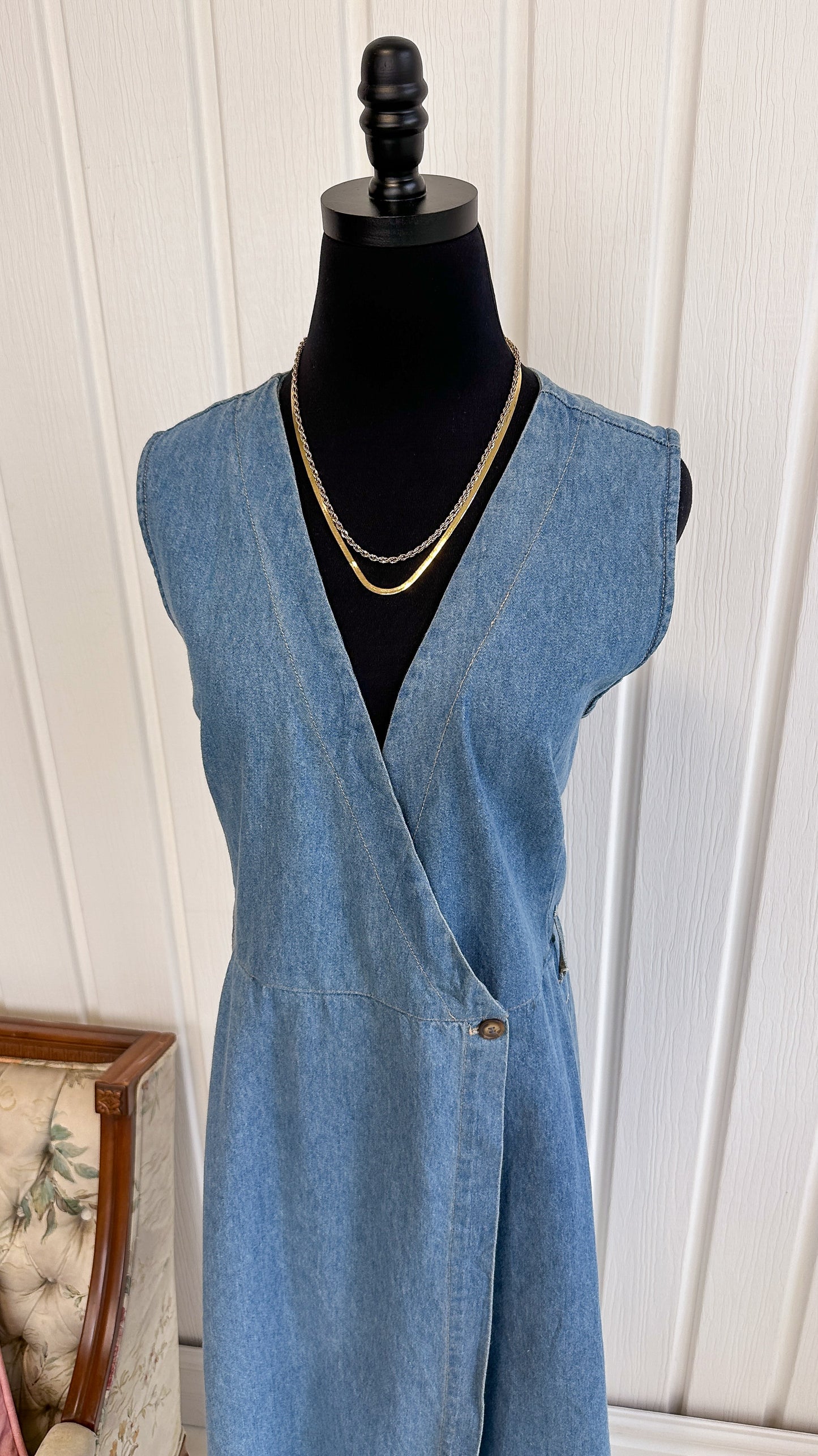 Robe porte-feuille en jeans- medium