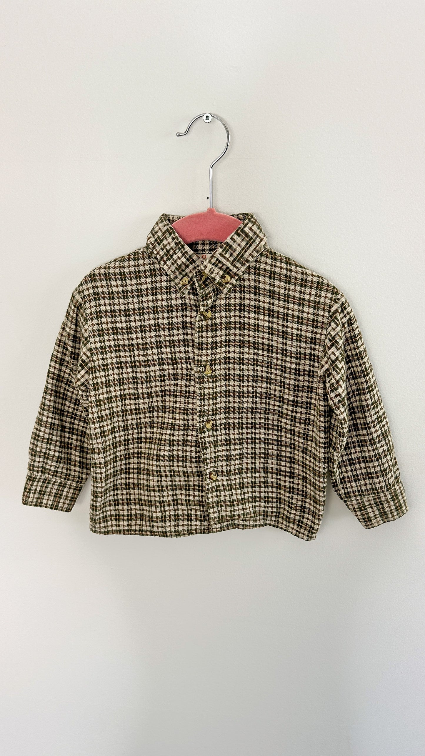 Children- Green checkered flannel blouse- 2