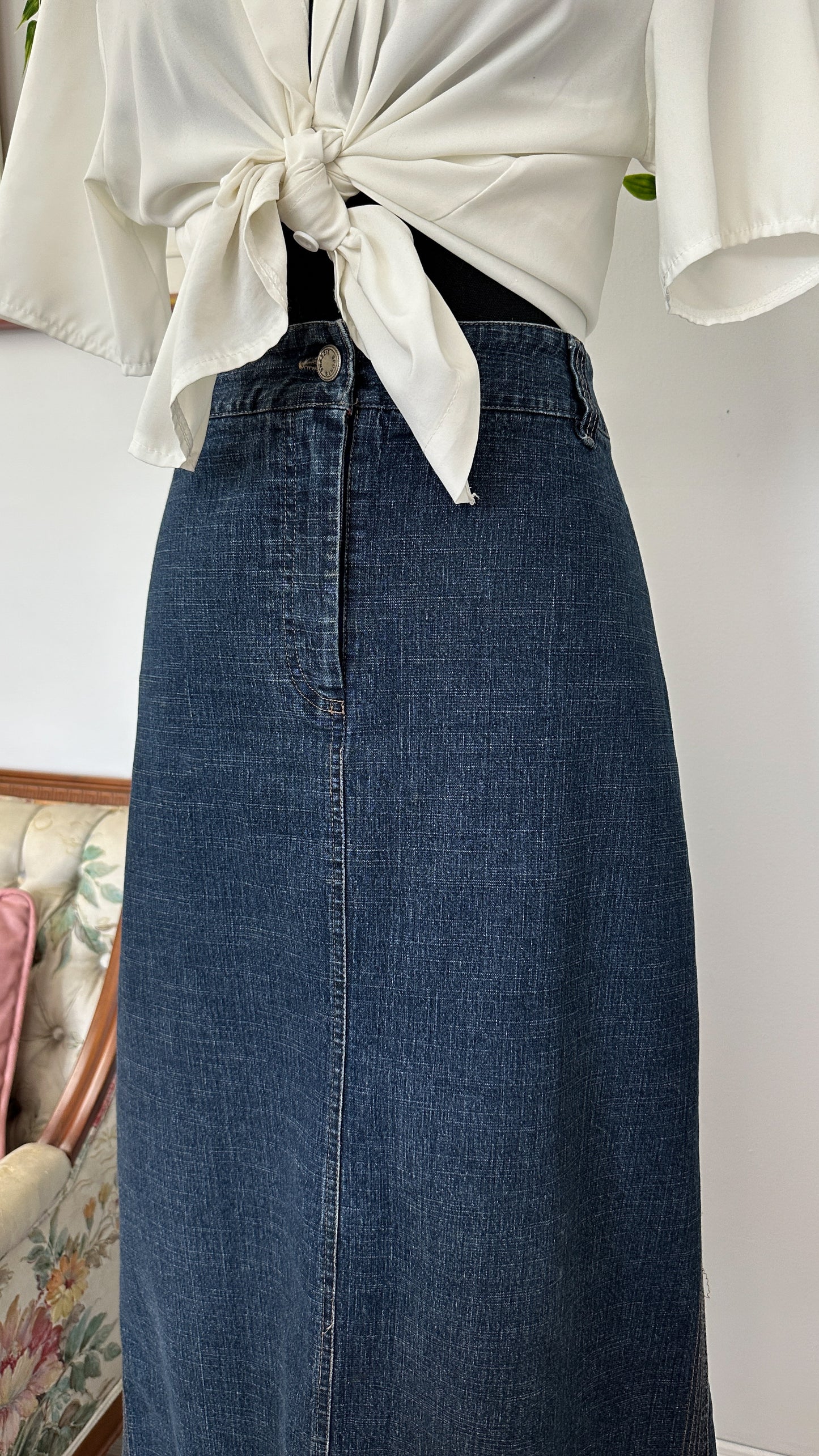 Dark denim skirt - wide