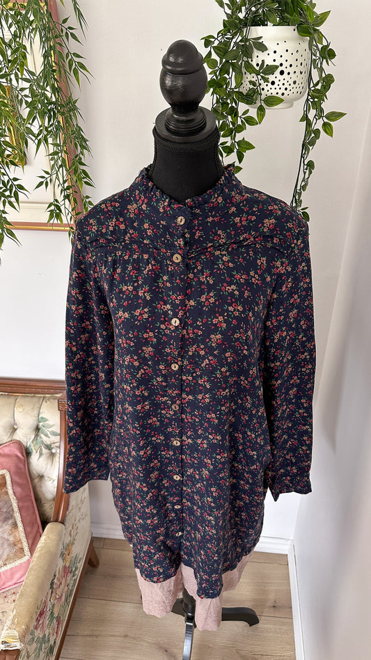 Navy floral dress - large