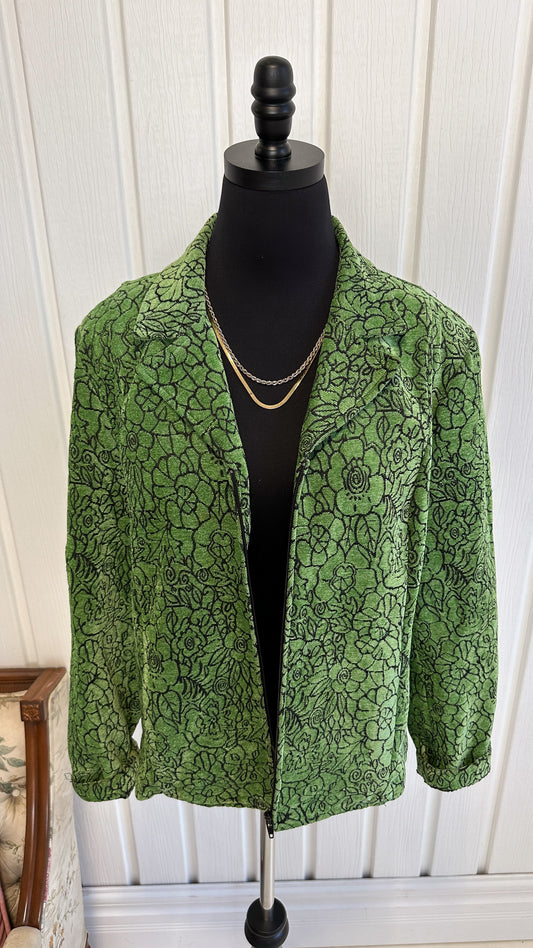 Green floral jacket - x-large