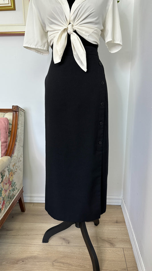 Long black skirt with buttons - plus size