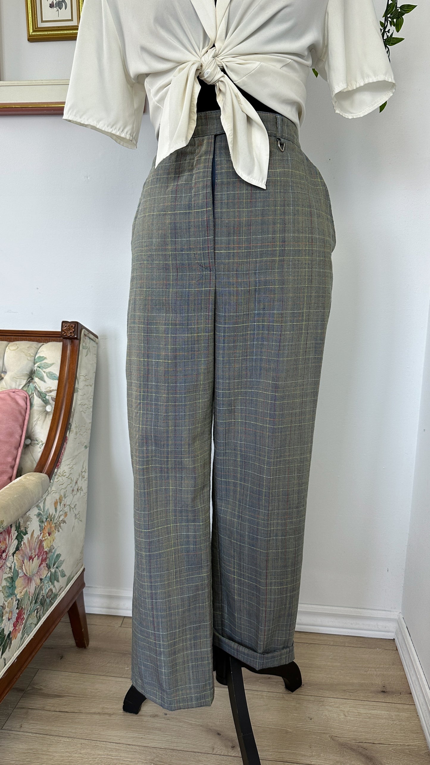 Multicolor checkered gray pants - x-large