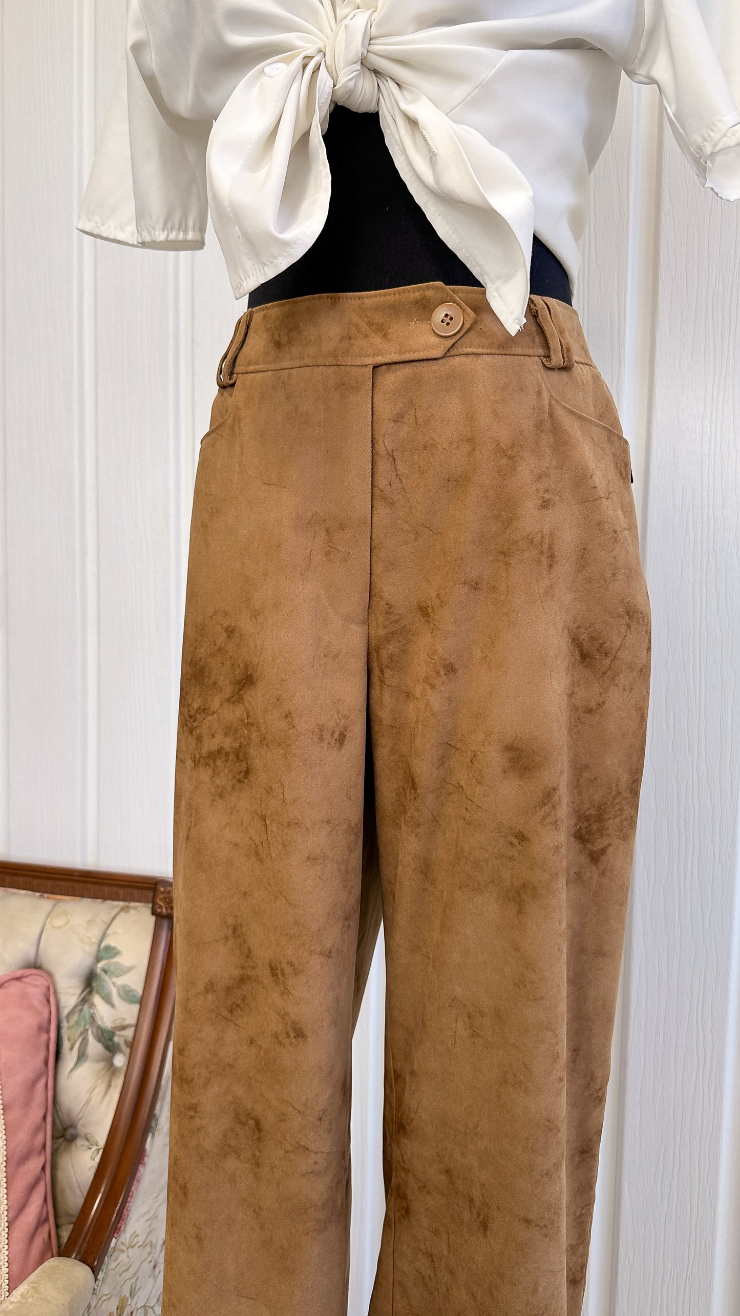 Brown speckled caramel pants - large