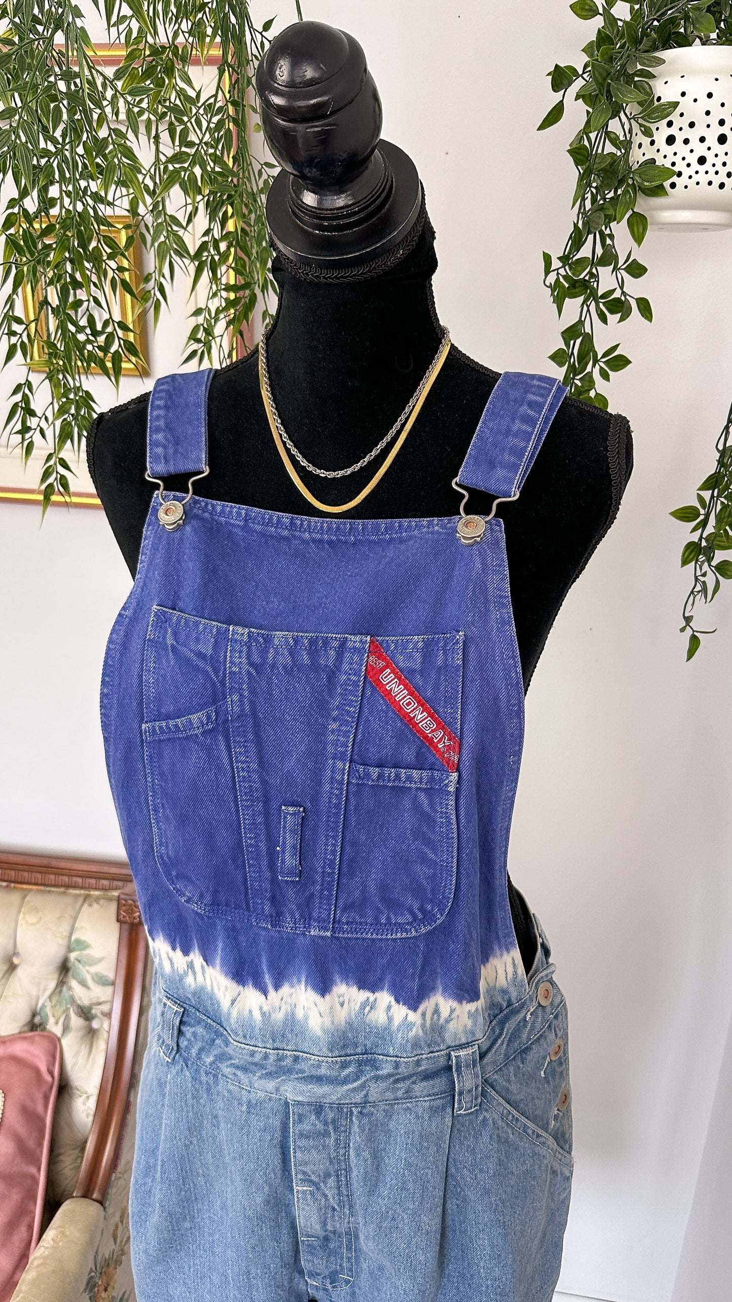 Salopette en jeans tie-dye - taille plus