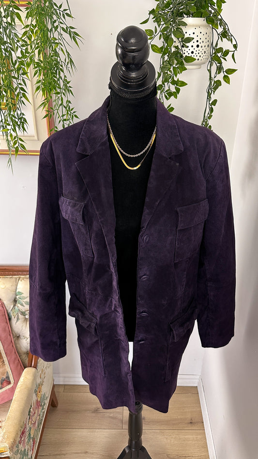 Manteau en suède mauve- large